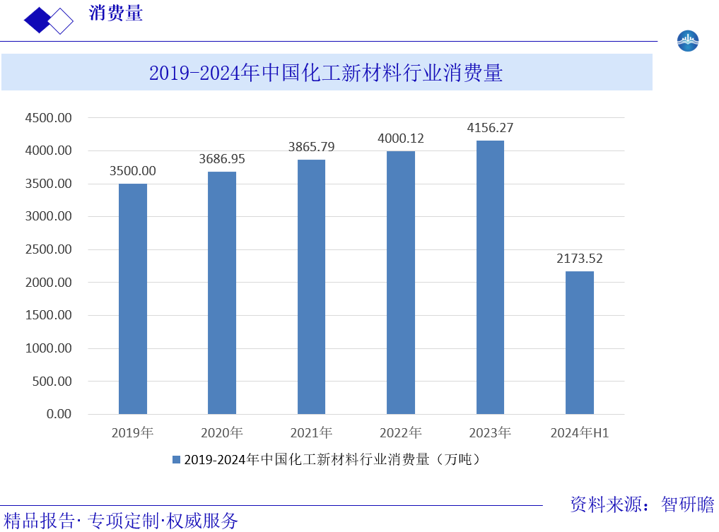 2019-2024年中国化工新材料行业消费量图片