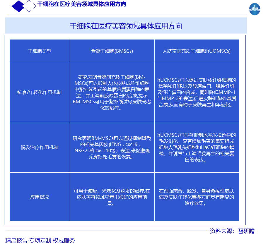 干细胞在医疗美容领域具体应用方向图片